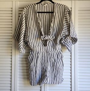 Flawless Navy and White Striped Romper